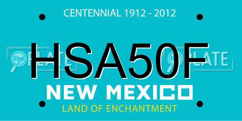 HSA50F New Mexico License Plate