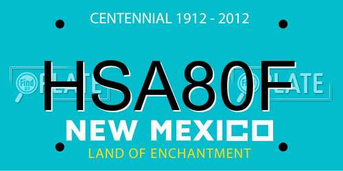 HSA80F New Mexico License Plate