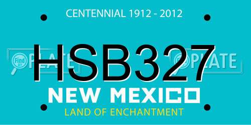 HSB327 New Mexico License Plate