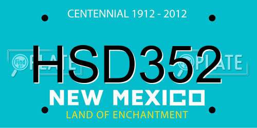 HSD352 New Mexico License Plate
