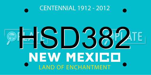 HSD382 New Mexico License Plate