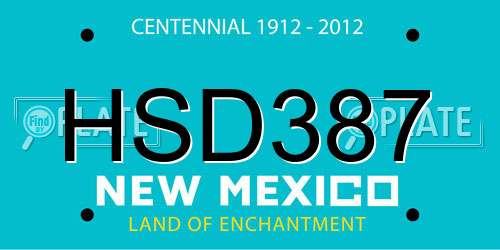 HSD387 New Mexico License Plate