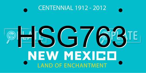 HSG763 New Mexico License Plate
