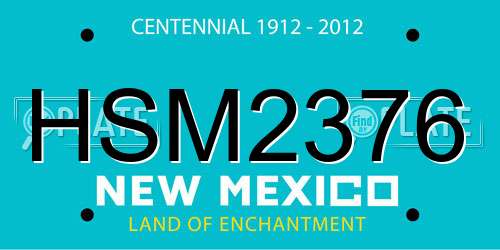 HSM2376 New Mexico License Plate