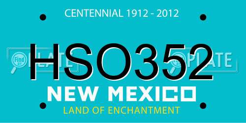 HSO352 New Mexico License Plate