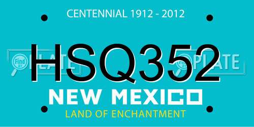 HSQ352 New Mexico License Plate