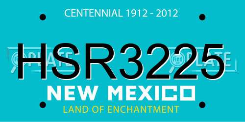 HSR3225 New Mexico License Plate