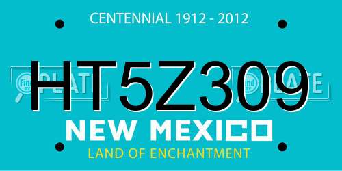 HT5Z309 New Mexico License Plate