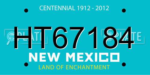 HT67184 New Mexico License Plate