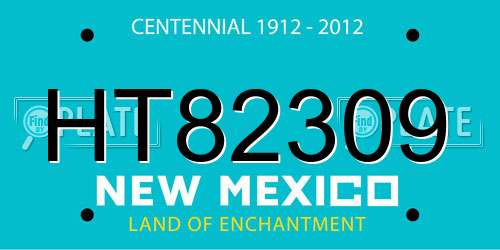 HT82309 New Mexico License Plate