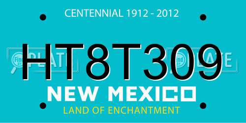 HT8T309 New Mexico License Plate