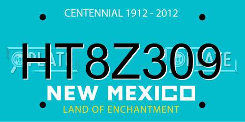 HT8Z309 New Mexico License Plate