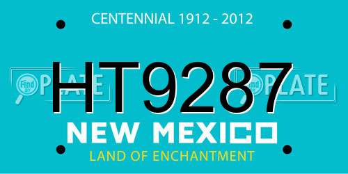 HT9287 New Mexico License Plate