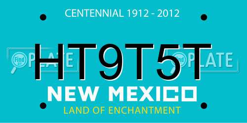 HT9T5T New Mexico License Plate