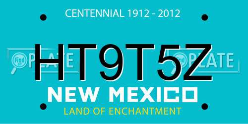 HT9T5Z New Mexico License Plate