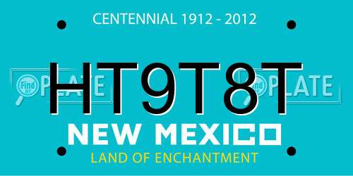 HT9T8T New Mexico License Plate
