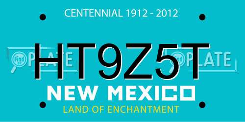 HT9Z5T New Mexico License Plate