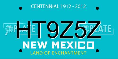 HT9Z5Z New Mexico License Plate