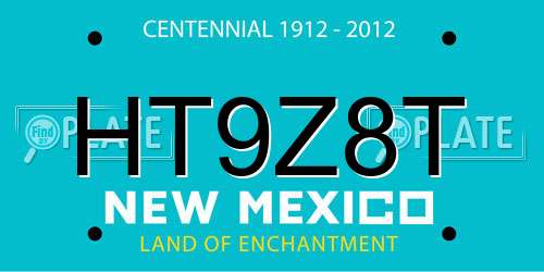 HT9Z8T New Mexico License Plate