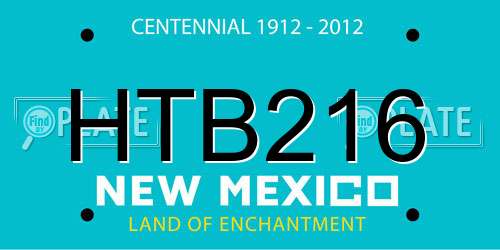 HTB216 New Mexico License Plate
