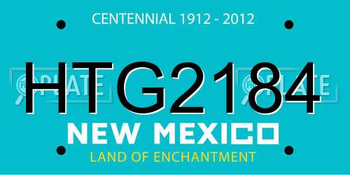 HTG2184 New Mexico License Plate