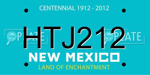 HTJ212 New Mexico License Plate