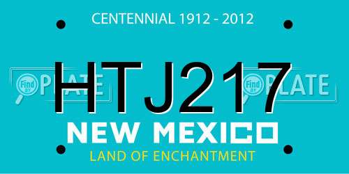 HTJ217 New Mexico License Plate