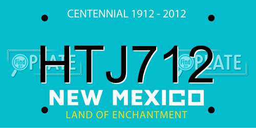 HTJ712 New Mexico License Plate