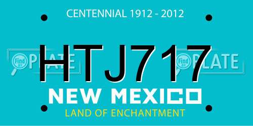 HTJ717 New Mexico License Plate