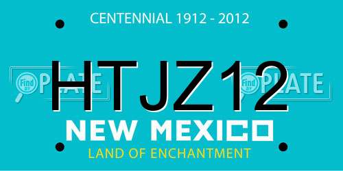 HTJZ12 New Mexico License Plate