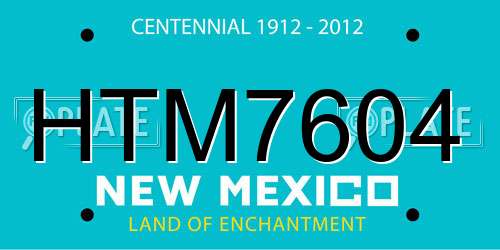 HTM7604 New Mexico License Plate