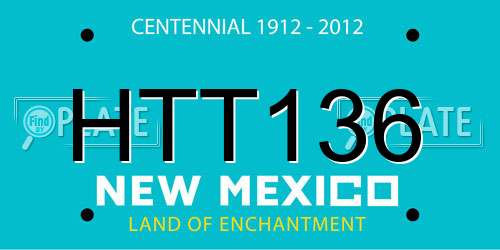 HTT136 New Mexico License Plate