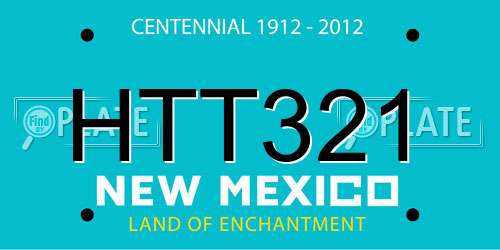 HTT321 New Mexico License Plate