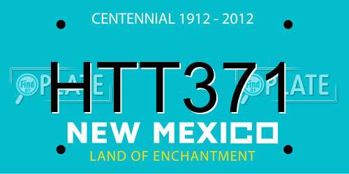 HTT371 New Mexico License Plate