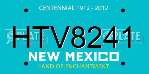 HTV8241 New Mexico License Plate