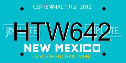 HTW642 New Mexico License Plate