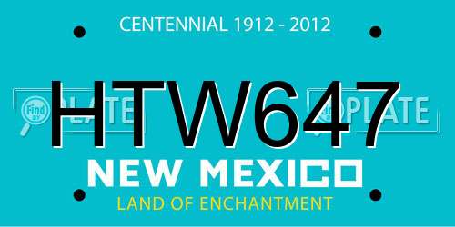 HTW647 New Mexico License Plate