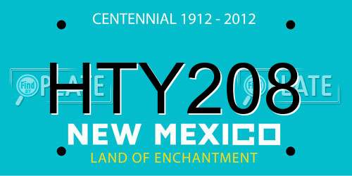 HTY208 New Mexico License Plate
