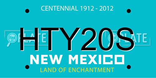 HTY20S New Mexico License Plate