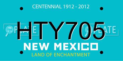 HTY705 New Mexico License Plate