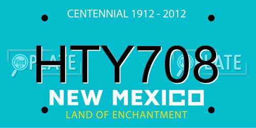 HTY708 New Mexico License Plate