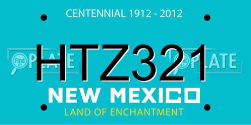 HTZ321 New Mexico License Plate
