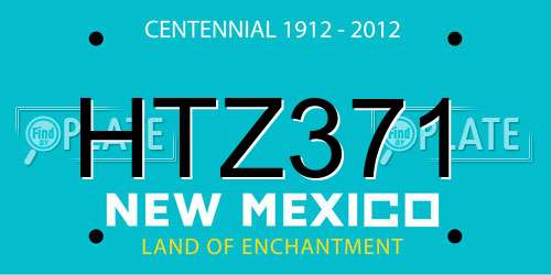 HTZ371 New Mexico License Plate