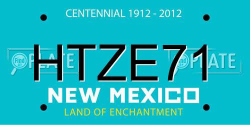 HTZE71 New Mexico License Plate