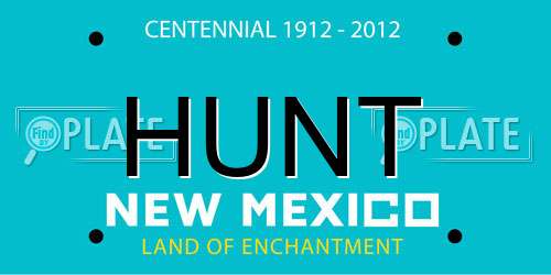 HUNT New Mexico License Plate