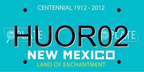 HUOR02 New Mexico License Plate