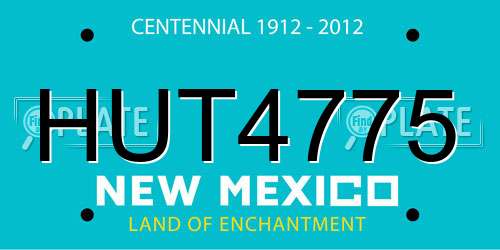 HUT4775 New Mexico License Plate