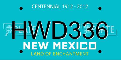 HWD336 New Mexico License Plate
