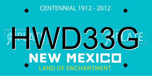 HWD33G New Mexico License Plate