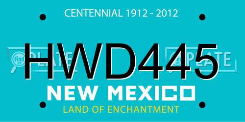 HWD445 New Mexico License Plate